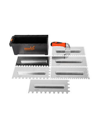 6 piece Notched Trowel set